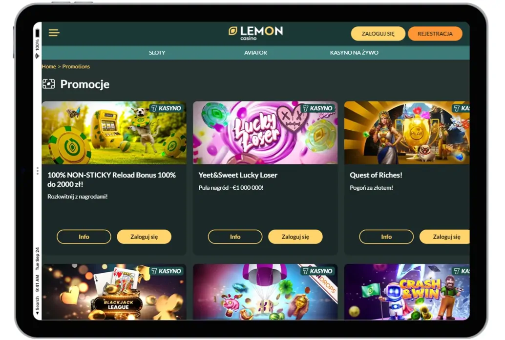 Lemon kasyno bonus powitalny